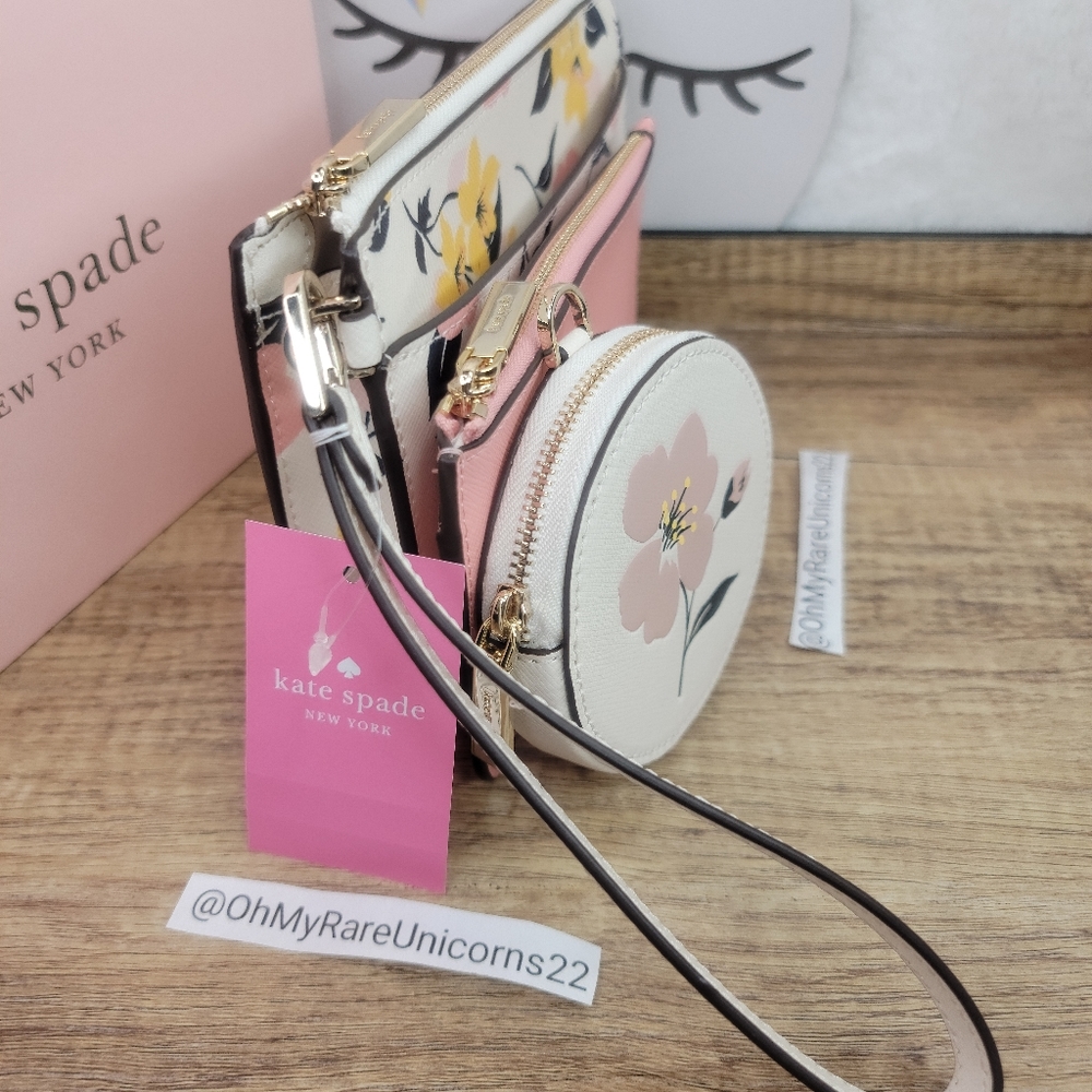 🌸LAST ONE🌸Kate Spade Lily Blooms 3pc Wristlet Set -NEW - Picture 8 of 16